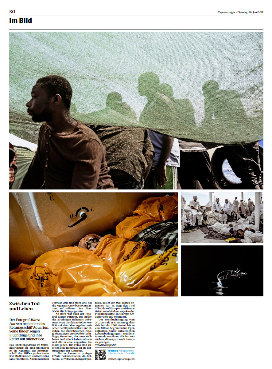 Marco Panzetti's photographs publication in Tages-Anzeiger