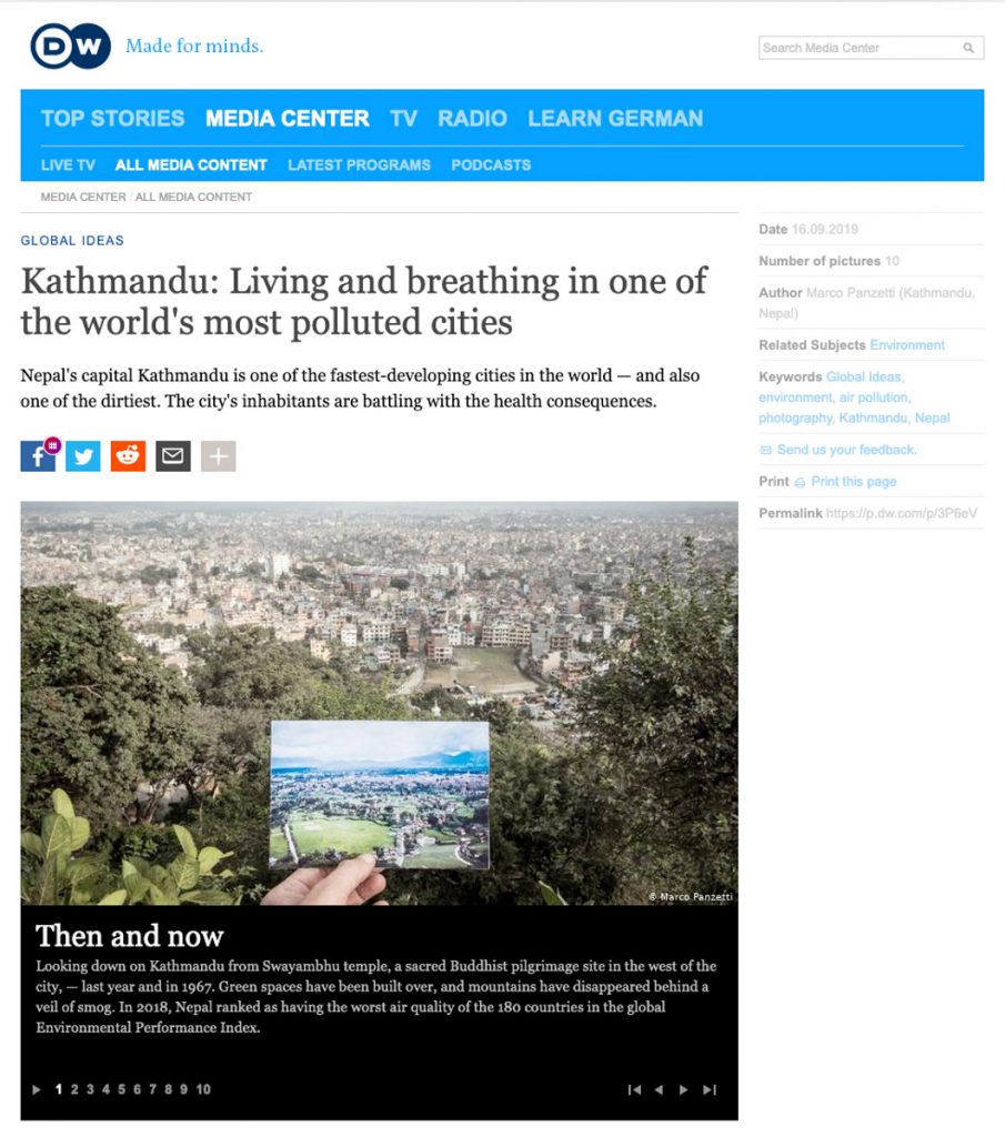 Publication in Deutsche Welle - Kathmandu: Living and breathing in one of the world's most polluted cities